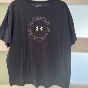 Under Armour Black Short Sleeve Tee with White Circular Logo
